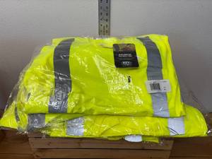 lot 18-K2025 image: Lot of (4) Key Hi-Vis Waffle Knit Long Sleeve T-Shirts  3XLT (Tall), ANSI Class 3