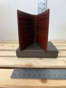 lot 13-K2025 image: Ghurka International Bifold Wallet  Glazed Chestnut Brown Leather (New in Box)