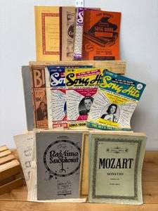 lot 26-K2025 image: Assorted Vintage Sheet Music, Magazines & Instruction Books (Pre-1940s Collection  20 Pieces)
