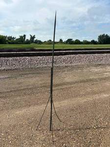 lot 40-K2025 image: Antique 66-Inch Copper Spear Lightning Rod with Twisted Metal Holder