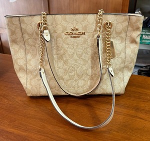 lot 63 image: Authentic Coach monogram Cammie shoulder bag  purse