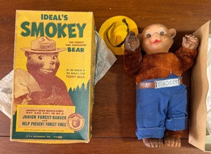 lot 67 image: Vintage Ideal SMOKEY the Bear in Original Box