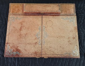 lot 74 image: Excellent Antique Leather Covered Writing Desk
