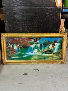 lot 107 image: Vintage Reverse Painted Painting (Some Damage) #2