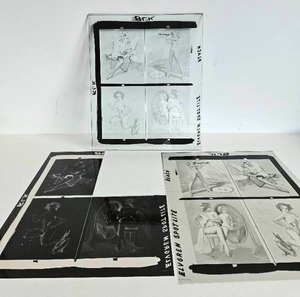 lot 116 image: Vintage Pre-Production Glass Panel - Pinup Girl - Elvgren Spotlite