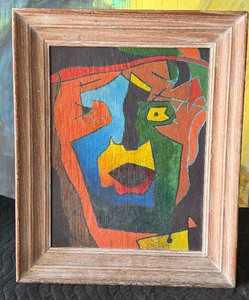 lot 4 image: OUTSTANDING 1930s-1940s Cubist abstract oil on board from Philadelphia 