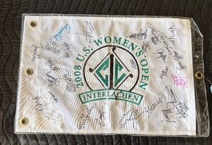 lot 137 image: 2008 Womens US Open Flag with MANY AUTOGRAPHS