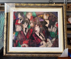 lot 3 image: Excellent Large Framed Linda Le Kinff Seriolithograph - Grand Orchestre