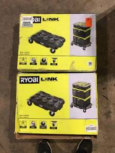 lot 9 image: Lot of RYOBI LINK Modular Dolly Multi-Purpose Rolling Base  Customer Returns See Pictures