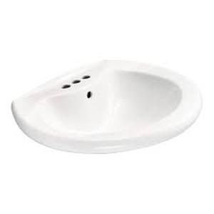 lot 24 image: Glacier Bay Shelburne 8.2 in. Pedestal Sink Basin in White Vitreous China   Customer Returns See Pictures