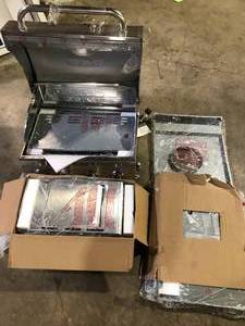 lot 28 image: Nexgrill 4-Burner Propane Gas Grill in Stainless Steel  Customer Returns See Pictures