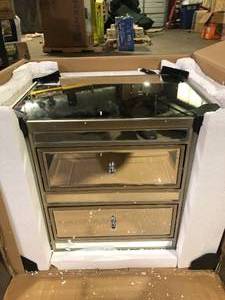 lot 52 image: Mirrored Night Stand Customer Returns See Pictures