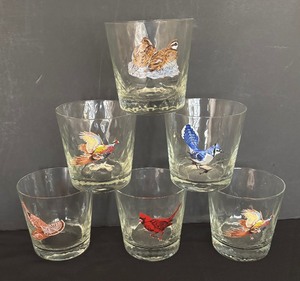 lot 37 image: Set of Six Vintage Ned Smith Waterfowl Lowball Glasses
