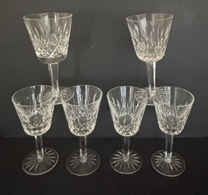 lot 76 image: Set of Six Waterford Lismore Claret Wine Glasses
