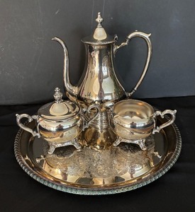 lot 105 image: Classy Vintage Silver Plated Coffee  Tea Service