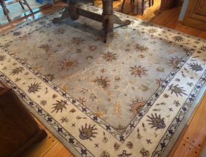 Beautiful Area Rug with Floral Design, 94 x 120 inches