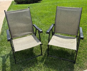 lot 171 image: Two Folding Patio Chairs