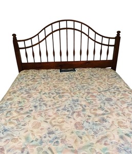 lot 147 image: Lovely Vintage Wood Headboard