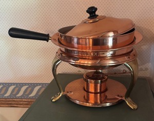 lot 182 image: Vintage Copper and Brass Chafing Dish
