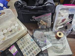 lot 18 image: Lot Of Beading Accessories Beads, Organizers, Tools, More