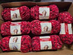 lot 33 image: 7-Skeins Deborah Norville Premium Yarns - Cuddle FleeceLady Bug