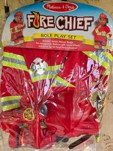 lot 46 image: Costume Melissa & Doug Fire Chief Complete Set Sz 3-6 Years