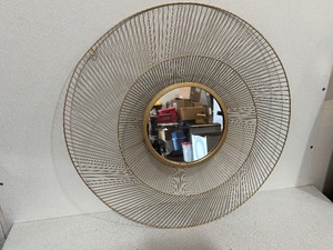 lot 32A image: Mid Century Modern Wall Deco with Mirror 30 Diameter