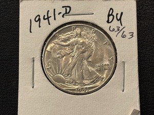 lot 44 image: 1941-D Walking Liberty Half Dollar