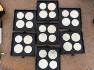 lot 1 image: Canadian Olympic Coin Set $10 and $5 Dollar .925 Silver Coins Over 30 Ounces Fine Silver Total