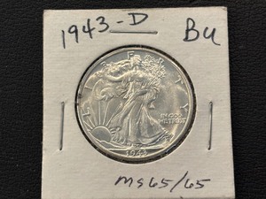 lot 33 image: 1943-D Walking Liberty Half Dollar