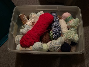 lot 56 image: Tote of Yarn