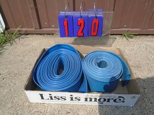 lot 120 image: Flat of collapsible water hoses. Approx 25 each As shown.