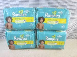 lot 105 image: (EW4) 4 Packs of Pampers Swaddlers ...