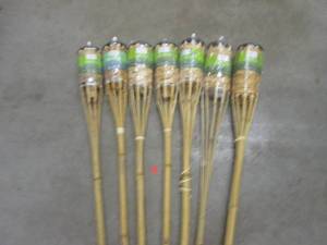 lot 107 image: (BR3) 7 New 57 Bamboo Yard Torches...