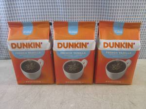 lot 156 image: (C-1) 3 Bags of Dunkin French Vani...