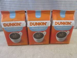 lot 157 image: (C-1) 3 Bags of Dunkin French Vani...