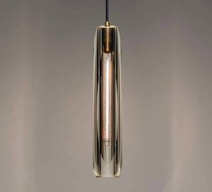 lot 143 image: Modern Glass Pendant Light Fixture, Brass Finish $129.99 Retail - Brand New