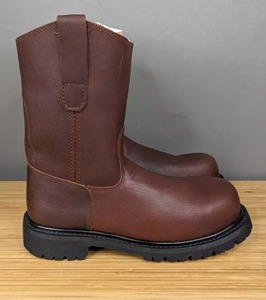 lot 154 image: Legend Safety Brown Leather Work Boots Size 8 and 9 Boot Height $119.99 Retail - Brand New