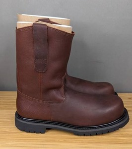 lot 156 image: Legend Safety Brown Leather Work Boots Size 10 and 9 Boot Height $119.99 Retail - Brand New