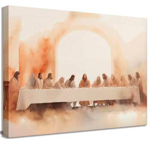 lot 168 image: Framed Last Supper Canvas Wall Art 16 x 12 - Brand New