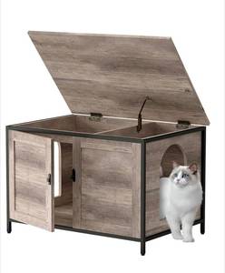 lot 209 image: Run Lexi Wooden Cat Litter Box Enclosure Furniture $129.99 Retail - Brand New