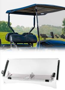 lot 210 image: Kemimoto Golf Cart Windshield, Foldable Windshield Kit $116.99 Retail - Brand New