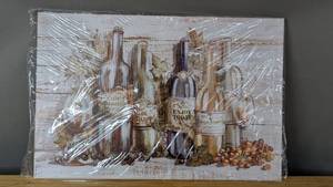 lot 184 image: Wine Themed Wall Art Print Still Life with Bottles and Grapes - Brand New