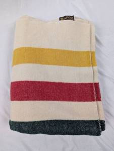 lot 74 image: Vintage Wool Blanket with Stripes