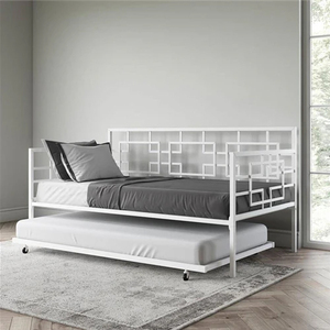 lot 94 image: White Metal Daybed with Trundle