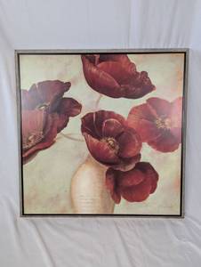 lot 112 image: Floral Painting by F. de Villeneuve