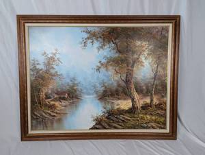 lot 115 image: Framed Landscape Oil Painting