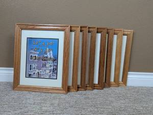 lot 128 image: Set of 8 Old Town Solid Hardwood Picture Frames