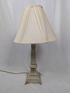 lot 133 image: Vintage Table Lamp with Pleated Shade