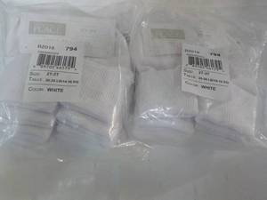 lot 129 image: 12 pair size 2T-3T White Triple Rol...